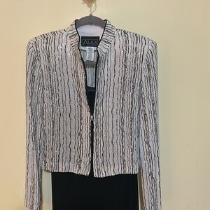 Alex Evenings Black and Silver Women's Jacket